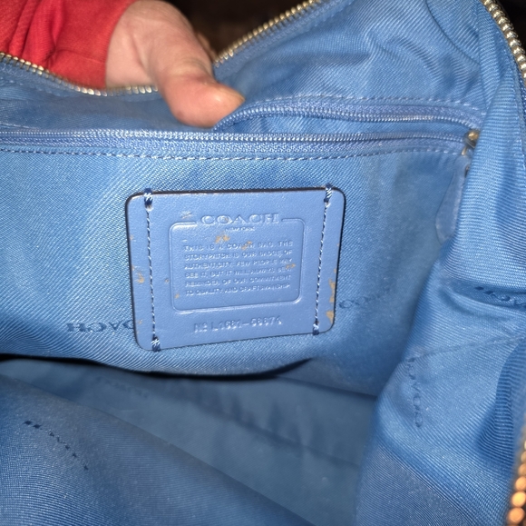Coach Sky Blue Leather Shoulder Bag - Picture 4 of 5